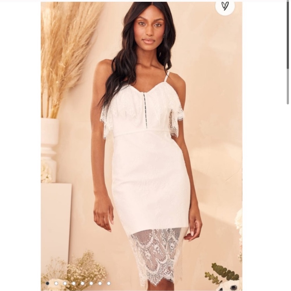 NEW Lulus White Lace Bandage Dress